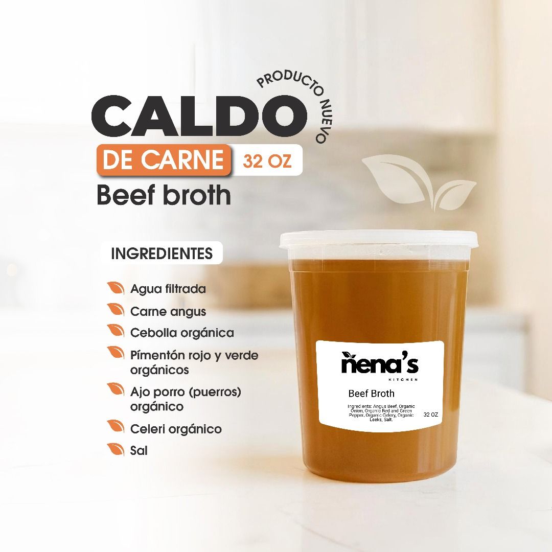 🥣 🥩 Caldo Concentrado de Res / Beef Broth – 32 oz - KitchenbyNena