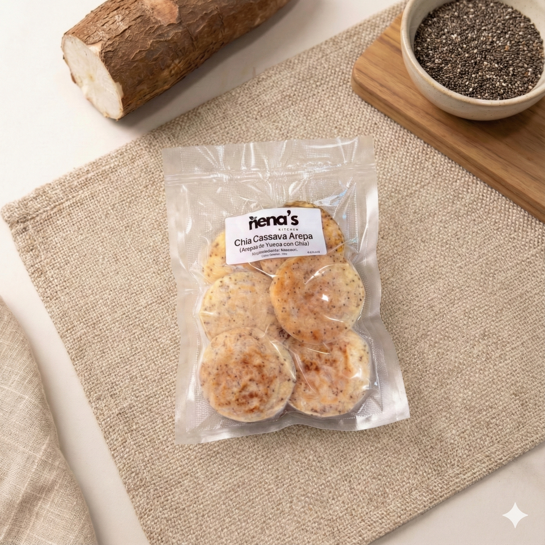Cassava Arepas with Chia Seeds 6 unit pack