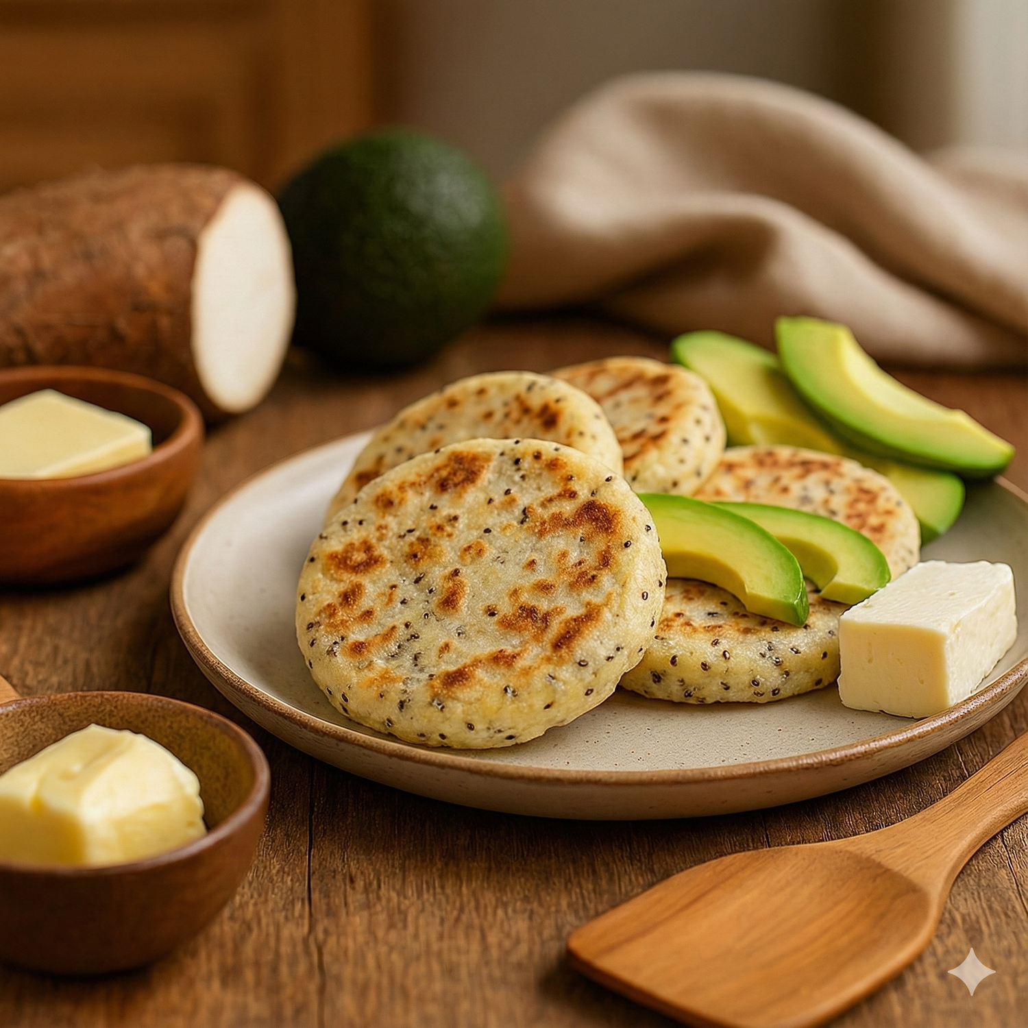 Cassava Arepas with Chia Seeds 6 unit pack