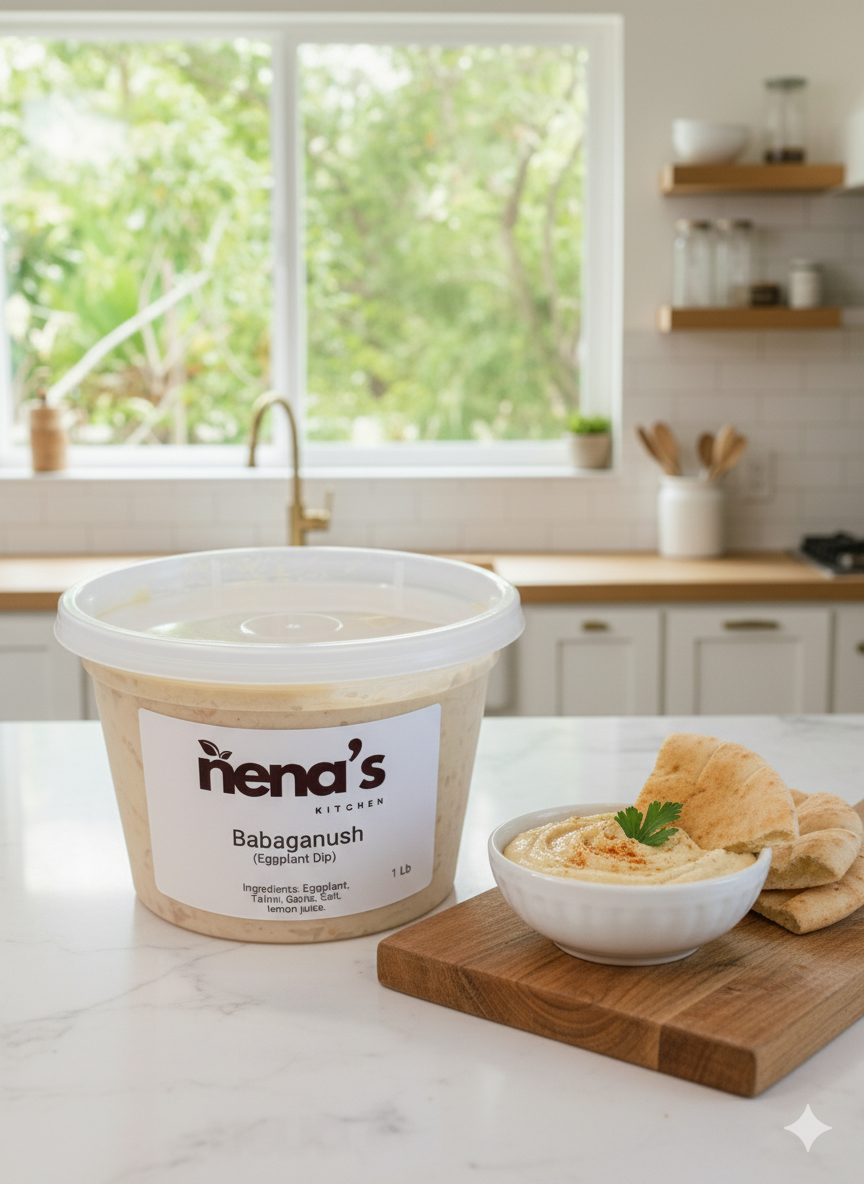 🍆 Babaganush Artesanal / Handmade Babaganush (Eggplant Dip) Crema de Berenjenas - 1 LB - KitchenbyNena