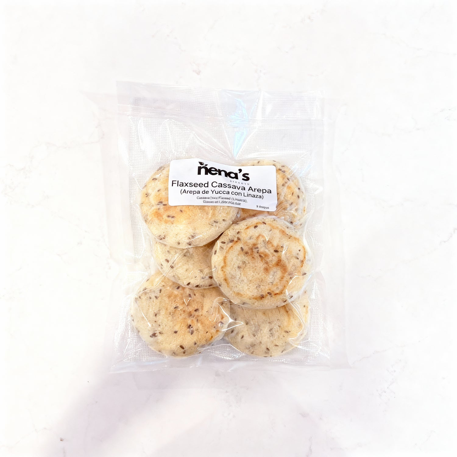 Cassava with Flaxseed Arepas 6 unit pack