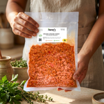 Organic Ground Turkey held by Nena's Kitchen founder — casero Venezuelan homemade